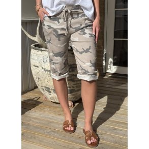 Stretchy Camou capri- Beige