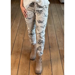Stretchy Camouflage Pants- Beige