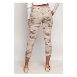Stretchy Camouflage Pants- Beige