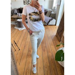 Stretchy Plain Pants- Beige