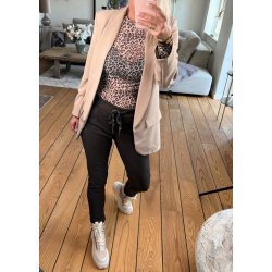 Stretchy Plain Pants- Brown