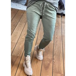 Stretchy Plain Pants- Khaki