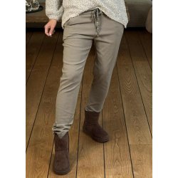 Stretchy Plain Pants- Taupe