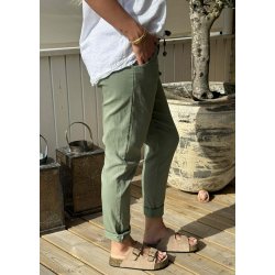 Stretchy Plain Pants- Khaki