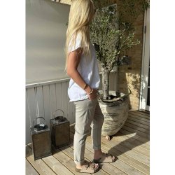 Stretchy Plain Pants- Taupe