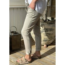 Stretchy Plain Pants- Taupe