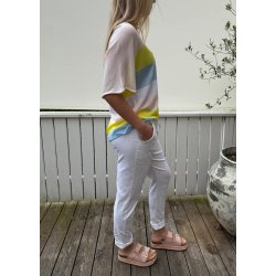 Stretchy plain Pants- White