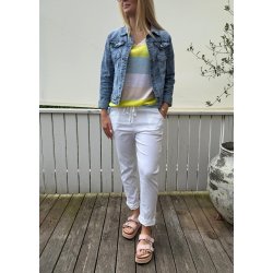 Stretchy plain Pants- White