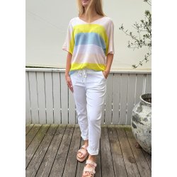 Stretchy plain Pants- White