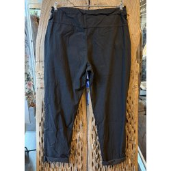 Stretchy Plain Pants Plus Size 42/46-Black