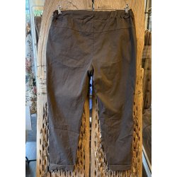 Stretchy Plain Pants Plus Size 42/46-Brown