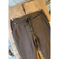 Stretchy Plain Pants Plus Size 42/46-Brown