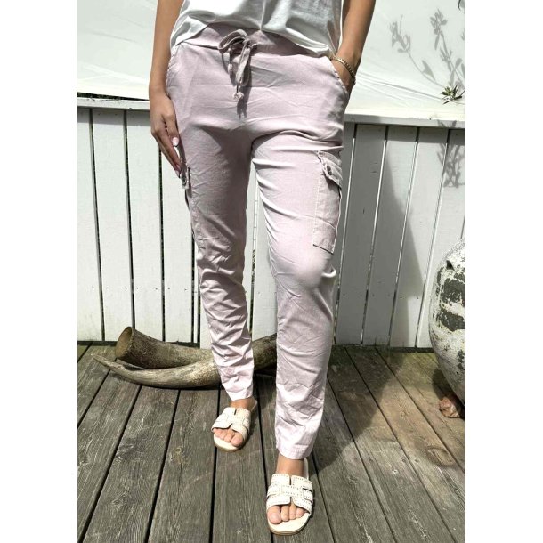 Stretchy Pocket Pants- Rose