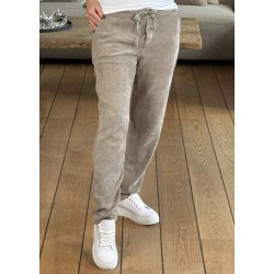 Stretchy Velvet Pants- Beige