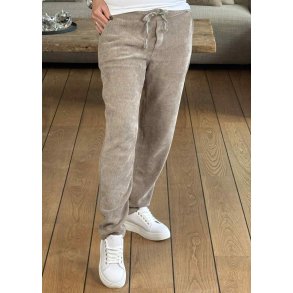 Stretchy Velvet Pants- Beige