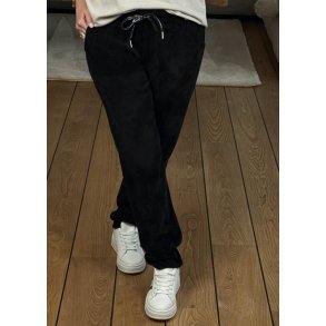 Stretchy Velvet Pants- Black 