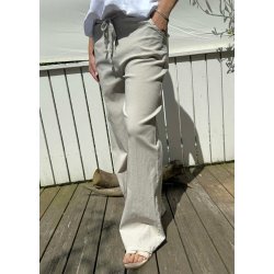 Stretchy Wide Pants- Beige
