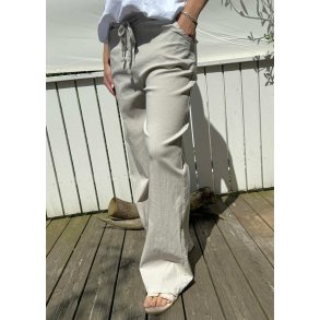 Stretchy Wide Pants- Beige