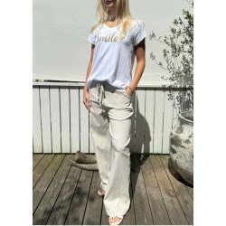 Stretchy Wide Pants- Beige