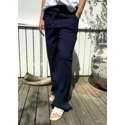 Stretchy Wide Pants- Navy