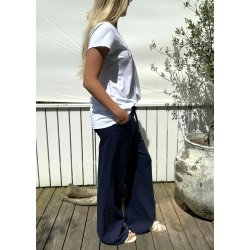 Stretchy Wide Pants- Navy