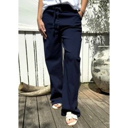 Stretchy Wide Pants- Navy