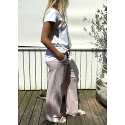 Stretchy Wide Pants- Rose