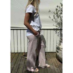 Stretchy Wide Pants- Rose