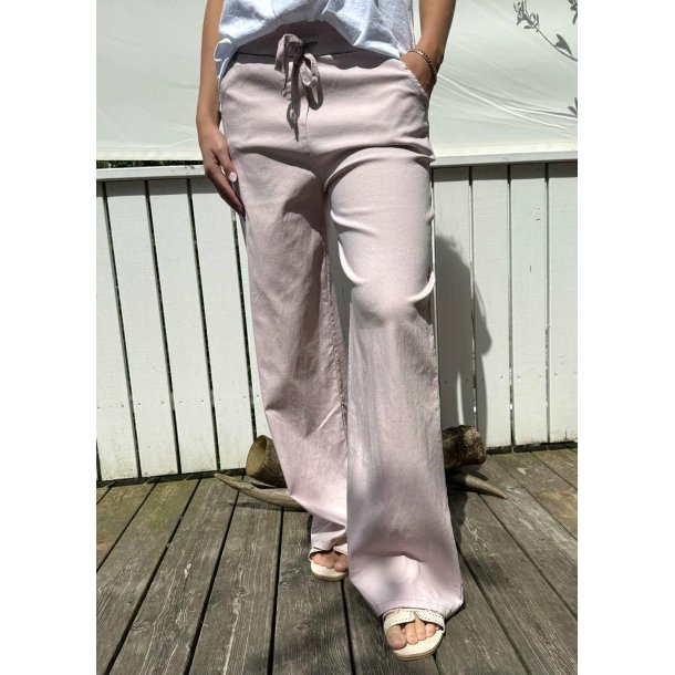 Stretchy Wide Pants- Rose