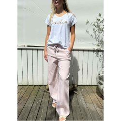 Stretchy Wide Pants- Rose