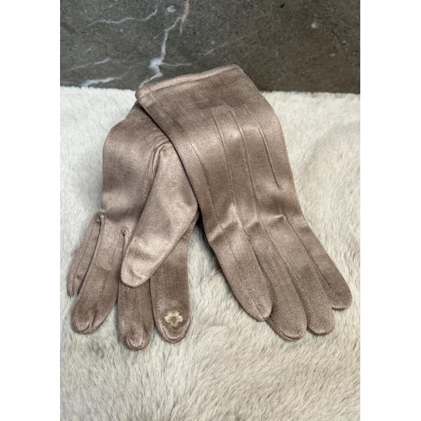 Suede Gloves- taupe