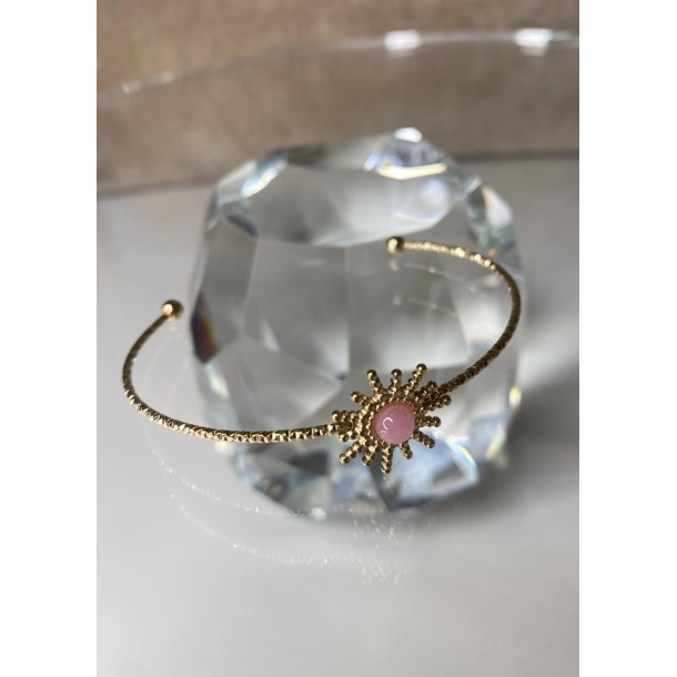 Sun Open Bracelet Natual Stone