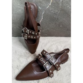 Tania Slingback Ballerina- Brown 