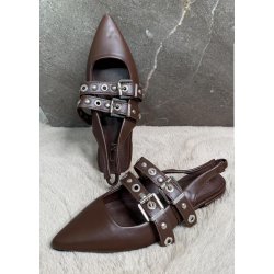 Tania Slingback Ballerina- Brown 