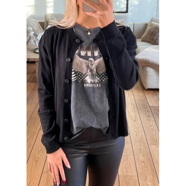 Thess Ls Short Cardigan-Black