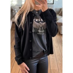 Thess Ls Short Cardigan-Black