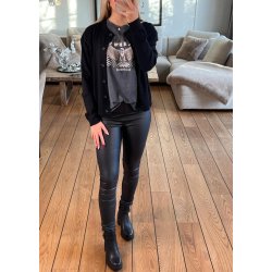 Thess Ls Short Cardigan-Black