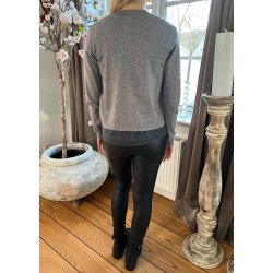 Thess Ls Short Cardigan- Grey melan