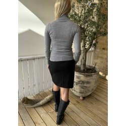 Thess ls Rollneck Knit Pullover-Medium grey melang