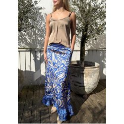 Tia Long Frill Skirt- Cobolt blue m