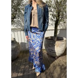 Tia Long Frill Skirt- Cobolt blue m