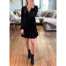 Velvet Wrap Dress- Black