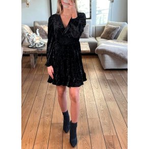 Velvet Wrap Dress- Black