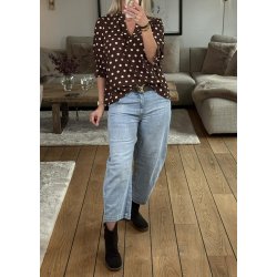 Venny Blouse- Brown Dot