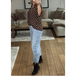 Venny Blouse- Brown Dot