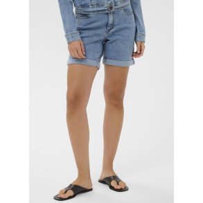 Vilma Denim Shorts-Washed blue deni