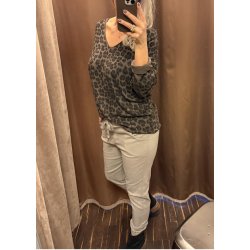 Stretchy Plain Pants- Taupe