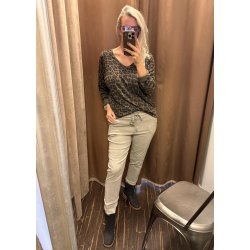 Stretchy Plain Pants- Taupe