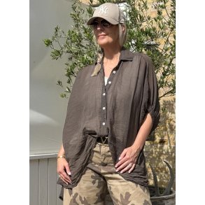 Way Way Oversize Shirt- Dark Brown 