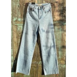 Wide Leg Push UpJeans- Light denim